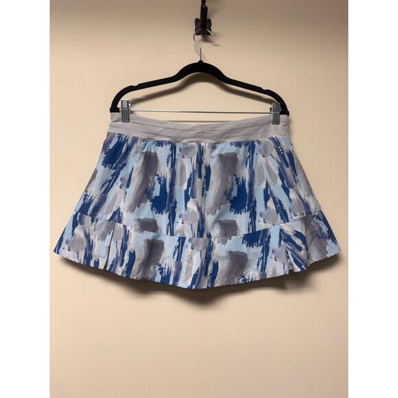 TASC Performance Turquoise/Navy/Gray/White Printed Skirt/Skort, Sz L - Picture 1 of 9